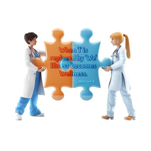 Medical Puzzle Customizable PowerPoint clipart graphic preview.