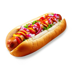 A Loaded Hot Dog PowerPoint clipart graphic preview.