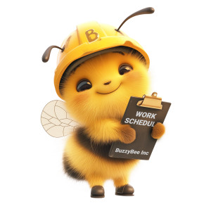 Worker Bee Clipboard Customizable PowerPoint clipart graphic preview.