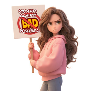 Student Protestor Customizable PowerPoint clipart graphic preview.
