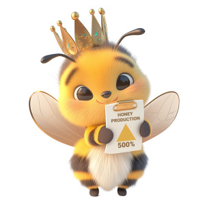 Queen Bee Customizable PowerPoint clipart graphic preview.