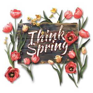 Rustic Spring Sign Customizable PowerPoint clipart graphic preview.