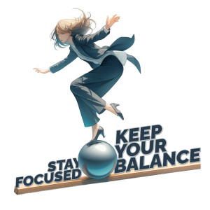 Stay Focused Customizable PowerPoint clipart graphic preview.