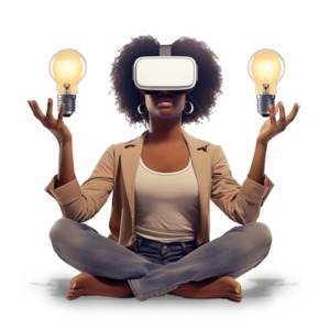 VR Exploring Ideas PowerPoint clipart graphic preview.
