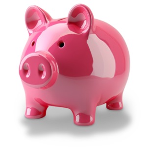 Piggy Bank PowerPoint clipart graphic preview.