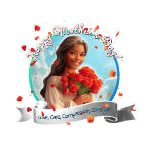 Happy Mothers Day Flowers Customizable PowerPoint clipart graphic preview.