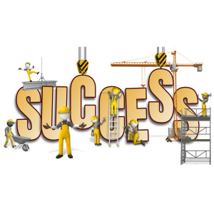Building Success Customizable PowerPoint clipart graphic preview.