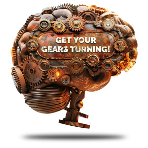 Get Your Gears Turning Customizable PowerPoint clipart graphic preview.