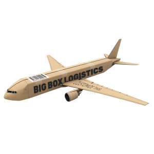 shipping box plane Customizable PowerPoint clipart graphic preview.