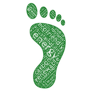 Green Footprint Word Cloud Art Customizable PowerPoint clipart graphic preview.
