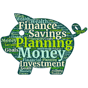 Piggy Bank Savings Word Cloud Customizable PowerPoint clipart graphic preview.