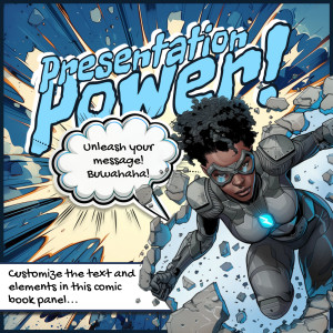 Presentation Power Comic Book Panel Customizable PowerPoint clipart graphic preview.