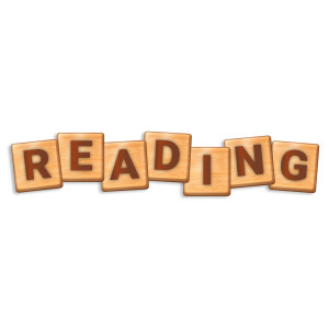 Reading Scrabble Word Tiles Customizable PowerPoint clipart graphic preview.