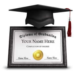 Diploma Frame Customizable PowerPoint clipart graphic preview.