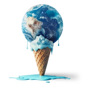 Melting Earth Ice Cream PowerPoint clipart graphic preview.