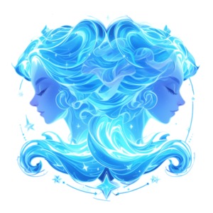 Zodiac Gemini Twins PowerPoint clipart graphic preview.