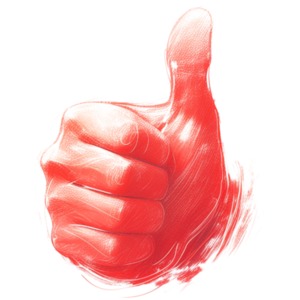 Sketched Thumbs Up PowerPoint clipart graphic preview.