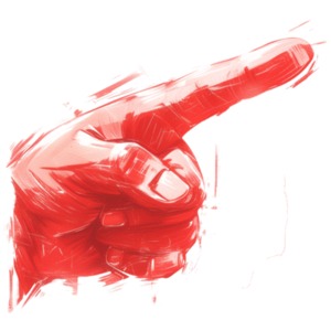 Sketched Hand Pointing PowerPoint clipart graphic preview.
