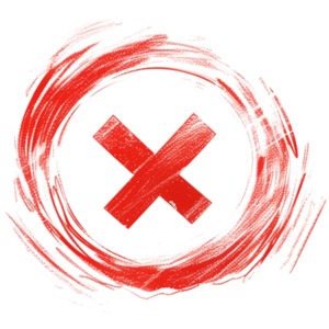 Sketched X Cross PowerPoint clipart graphic preview.