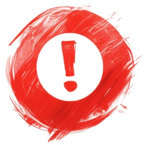 Sketched Exclamation Point PowerPoint clipart graphic preview.