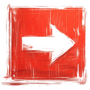 Sketched Arrow In Square PowerPoint clipart graphic preview.