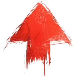Sketched Up Arrow PowerPoint clipart graphic preview.