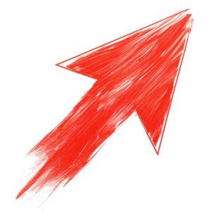 Sketched Arrow Up PowerPoint clipart graphic preview.