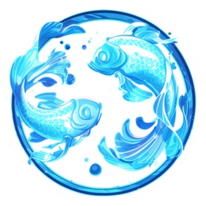 Zodiac Pisces Fish PowerPoint clipart graphic preview.