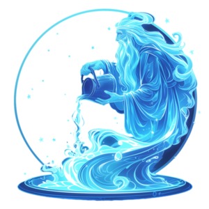 Zodiac Aquarius Water Bearer PowerPoint clipart graphic preview.