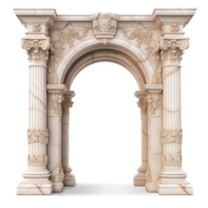 Ornate Archway PowerPoint clipart graphic preview.