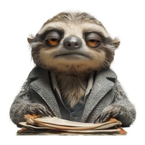 Business Sloth PowerPoint clipart graphic preview.