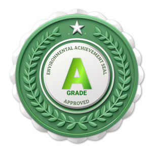 Green Seal of Approval  - Customizable PowerPoint clipart graphic preview.