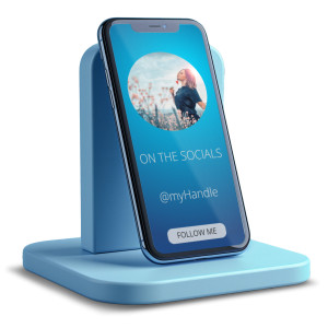 Phone on Stand Customizable PowerPoint clipart graphic preview.