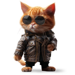 Cool Cat Idiom PowerPoint clipart graphic preview.