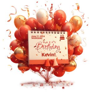 Birthday Balloons Calendar Customizable PowerPoint clipart graphic preview.