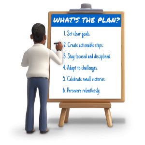Write Your Plan Clipboard - Customizable PowerPoint clipart graphic preview.