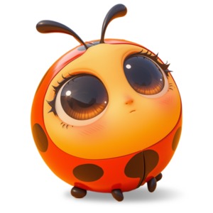 Cute Cartoon Ladybug PowerPoint clipart graphic preview.