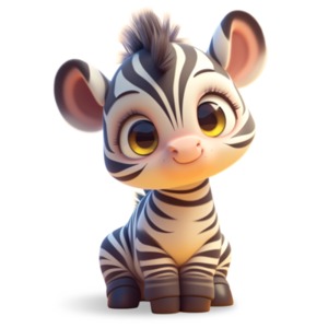 Cute Cartoon Zebra PowerPoint clipart graphic preview.
