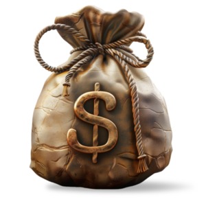 Money Bag Icon PowerPoint clipart graphic preview.