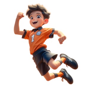 Soccer Player Jump for Joy PowerPoint clipart graphic preview.