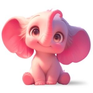Cute Elephant PowerPoint clipart graphic preview.