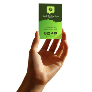 Vertical Card in Hand Customizable PowerPoint clipart graphic preview.