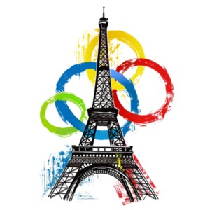 Colorful Eiffel Tower PowerPoint clipart graphic preview.