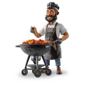 Grill Master Guy PowerPoint clipart graphic preview.