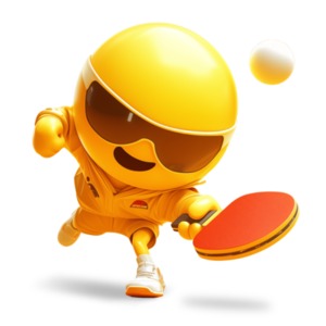 Emoji Table Tennis Player PowerPoint clipart graphic preview.