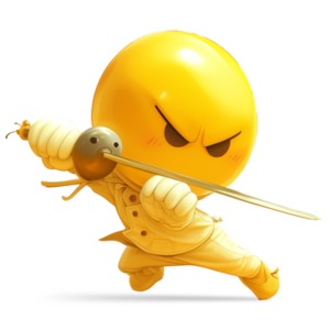 Emoji Fencing Sword PowerPoint clipart graphic preview.