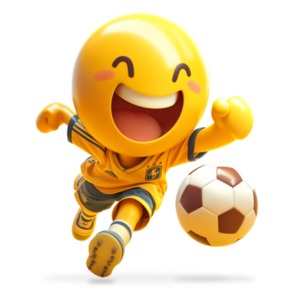 Emoji Football / Soccer Player PowerPoint clipart graphic preview.