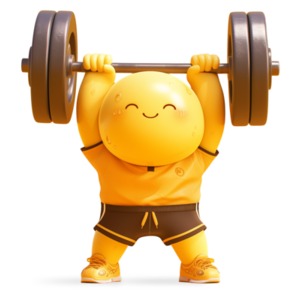 Emoji Weightlifter PowerPoint clipart graphic preview.
