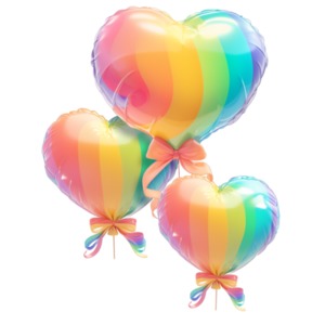 Rainbow Color Balloons PowerPoint clipart graphic preview.