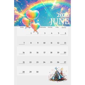 Rainbow Wall Calendar Design Customizable PowerPoint clipart graphic preview.